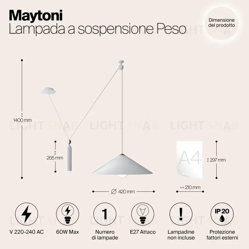 Подвесной светильник Maytoni P080PL-01W P080PL-01W