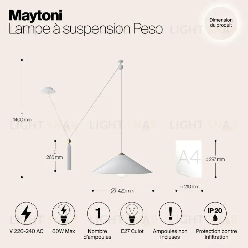 Подвесной светильник Maytoni P080PL-01W P080PL-01W
