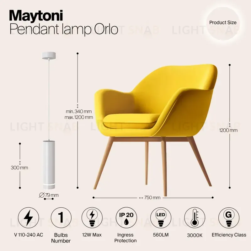 Подвесной светильник Maytoni P085PL-12W3K-W P085PL-12W3K-W