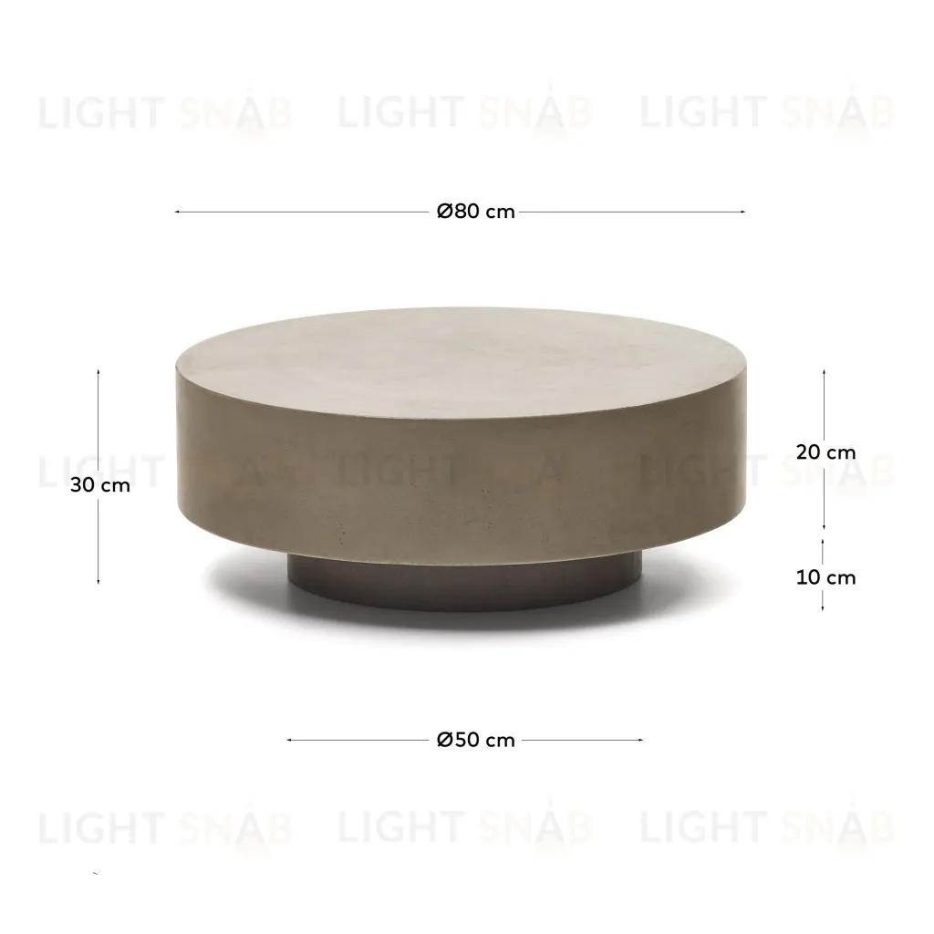 Garbet Журнальный столик цемент Ø 80 см 157027