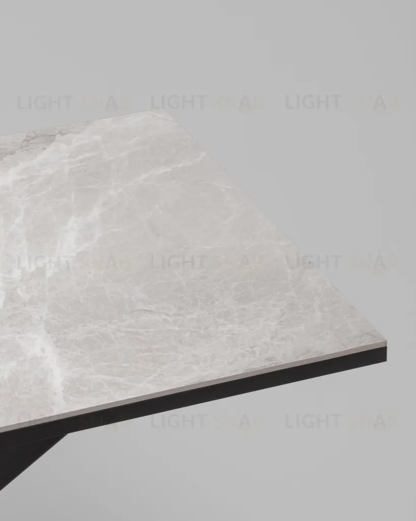 Стол Мармер мини нераскладной 90х60х75 см, столешница IT.MID.GRAY, подстолье металл черный УТ000042617