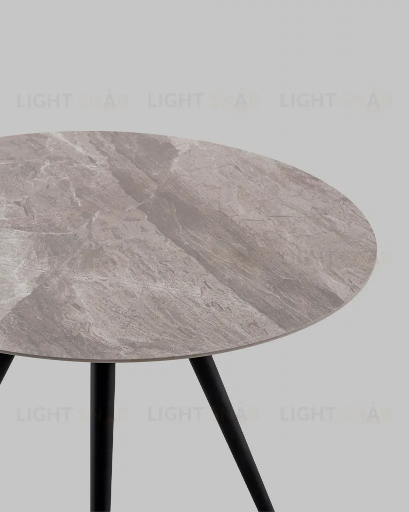 Стол Ники круглый столешница керамика Italian light grey 900 УТ000041257