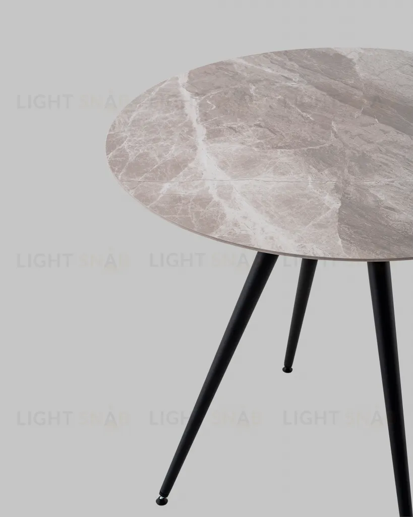 Стол Ники круглый столешница керамика Italian light grey 900 УТ000041257