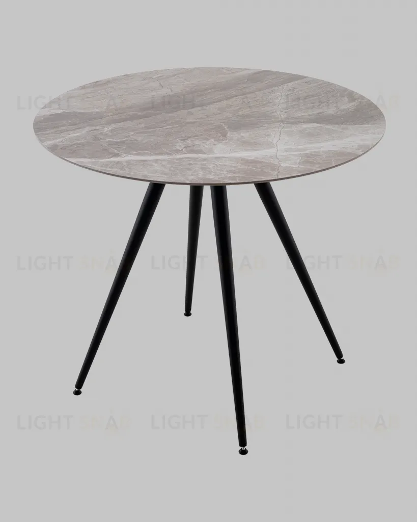 Стол Ники круглый столешница керамика Italian light grey 900 УТ000041257