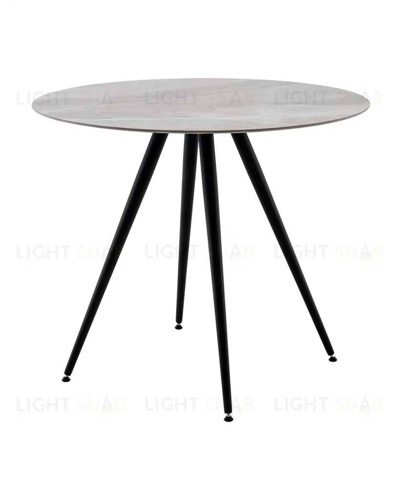 Стол Ники круглый столешница керамика Italian light grey 900 УТ000041257