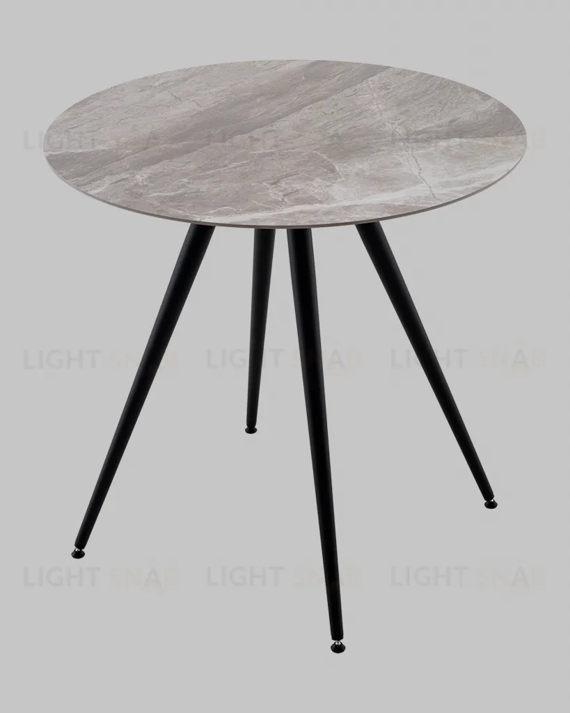 Стол Ники круглый столешница керамика Italian light grey 800 УТ000041255