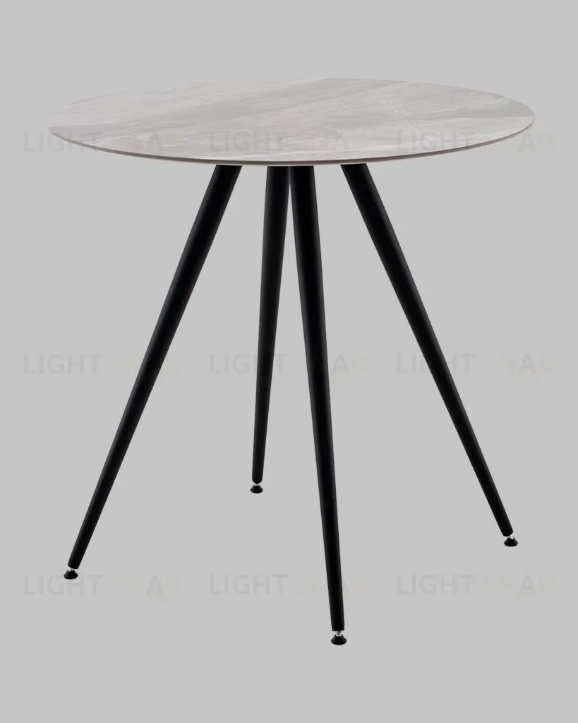 Стол Ники круглый столешница керамика Italian light grey 800 УТ000041255