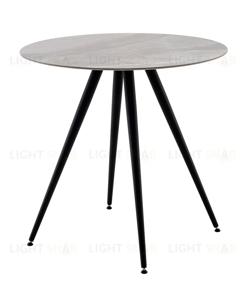 Стол Ники круглый столешница керамика Italian light grey 800 УТ000041255