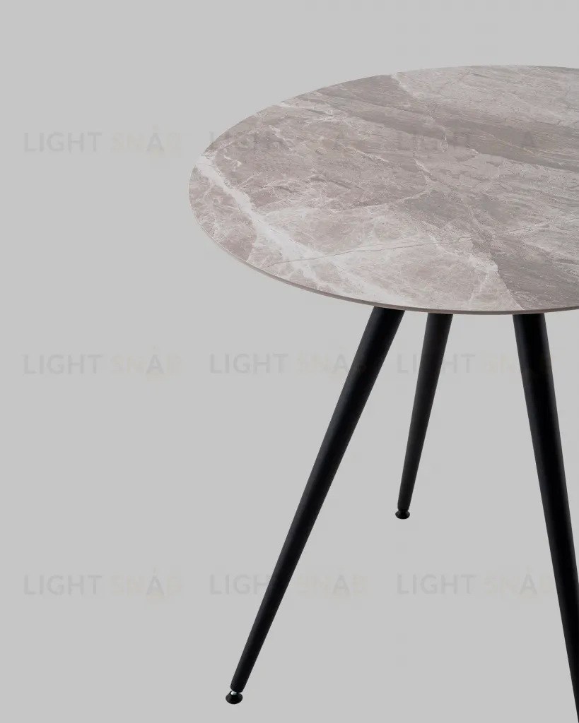 Стол Ники круглый столешница керамика Italian light grey 800 УТ000041255