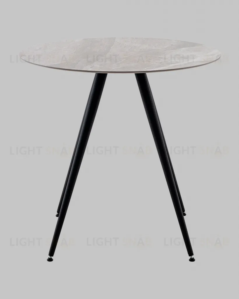 Стол Ники круглый столешница керамика Italian light grey 800 УТ000041255