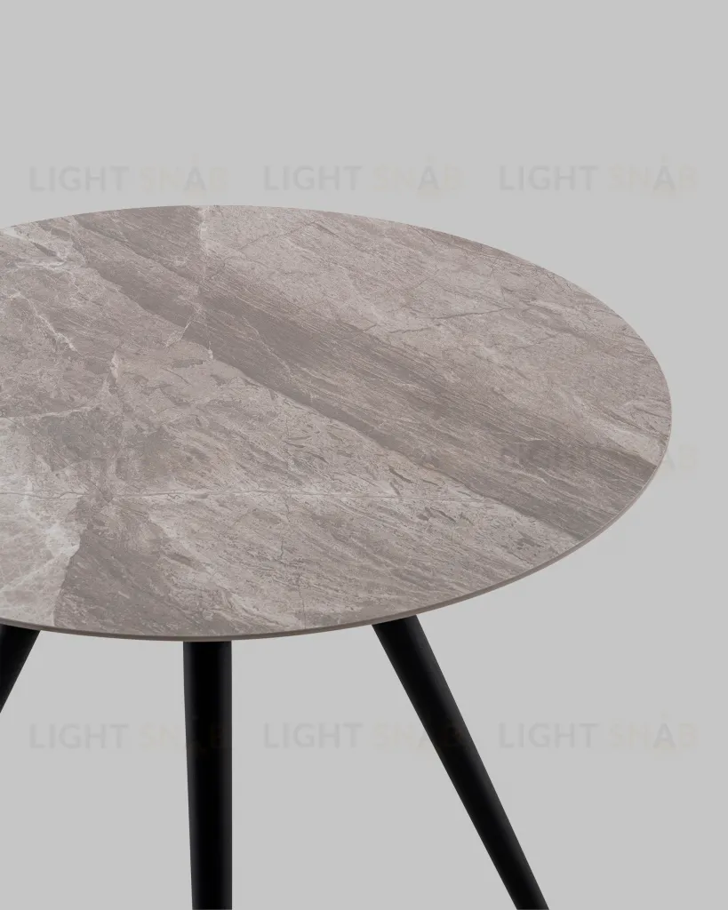 Стол Ники круглый столешница керамика Italian light grey 800 УТ000041255