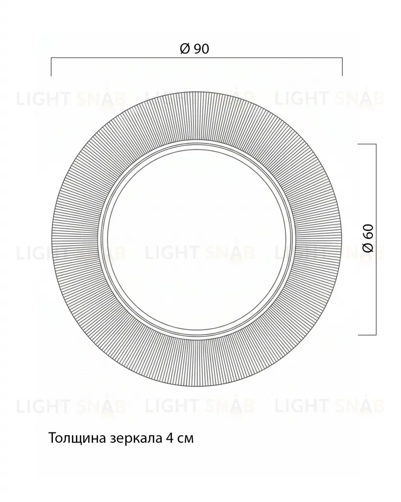 Круглое зеркало в золотой раме "Арно" DWM05352PND