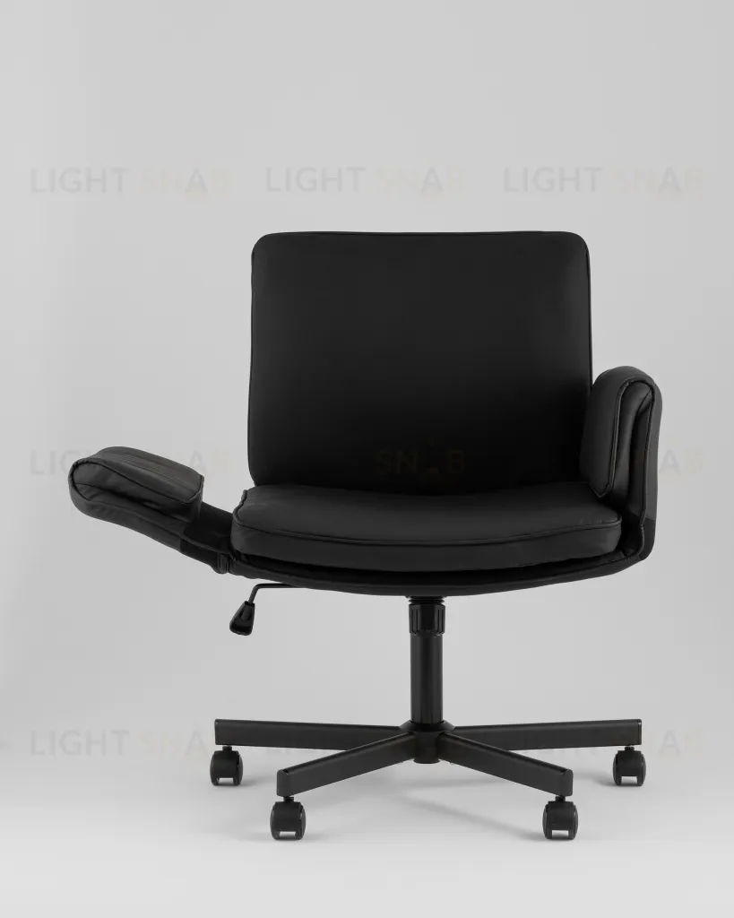 Кресло офисное TopChairs Foldo с откидными подлокотниками черное УТ000042107