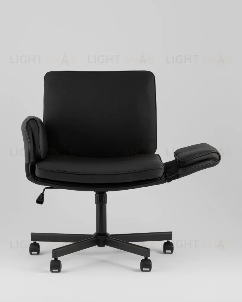 Кресло офисное TopChairs Foldo с откидными подлокотниками черное УТ000042107