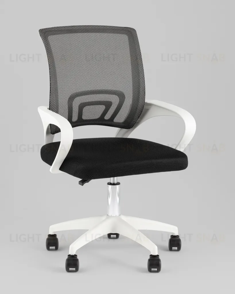 Кресло офисное TopChairs Simple SN черный пластик белый УТ000042082