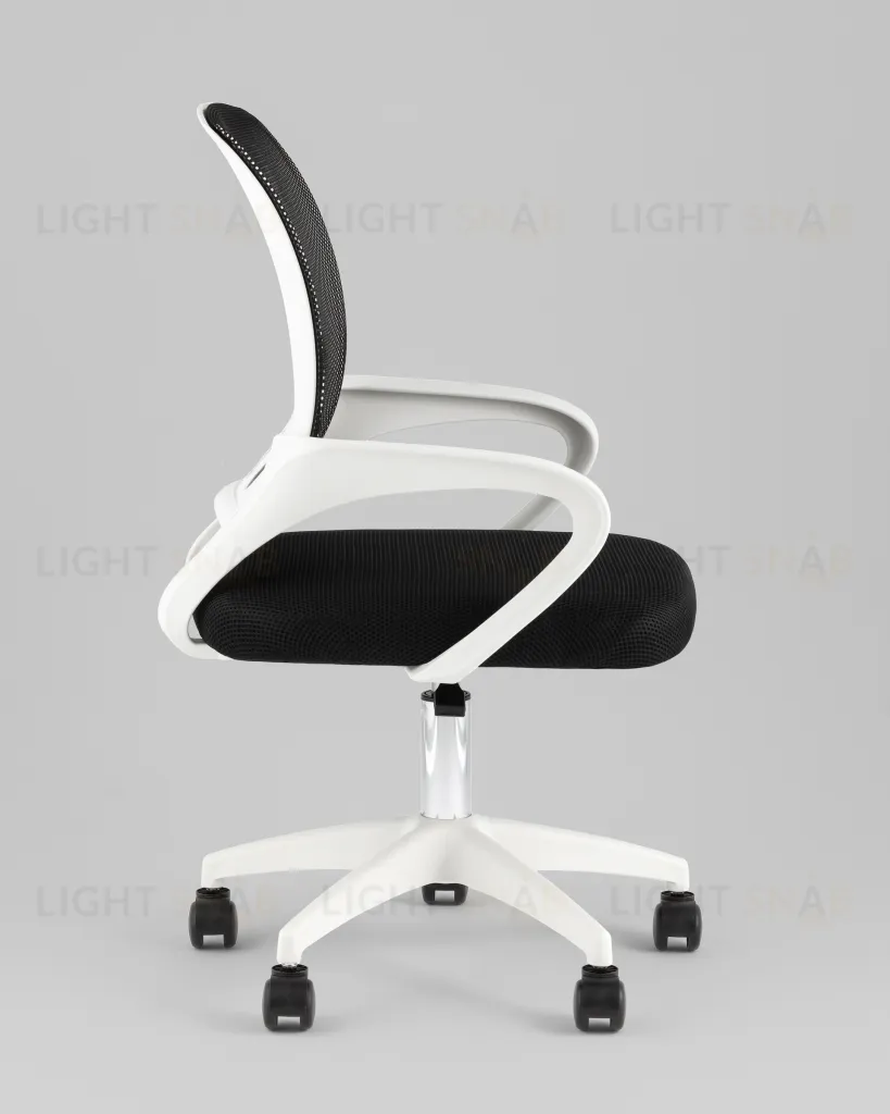 Кресло офисное TopChairs Simple SN черный пластик белый УТ000042082