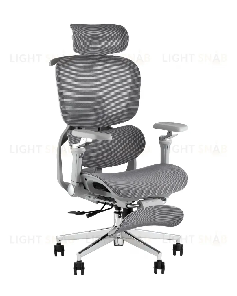 Кресло офисное TopChairs Prodigy с оттоманкой серый УТ000041698