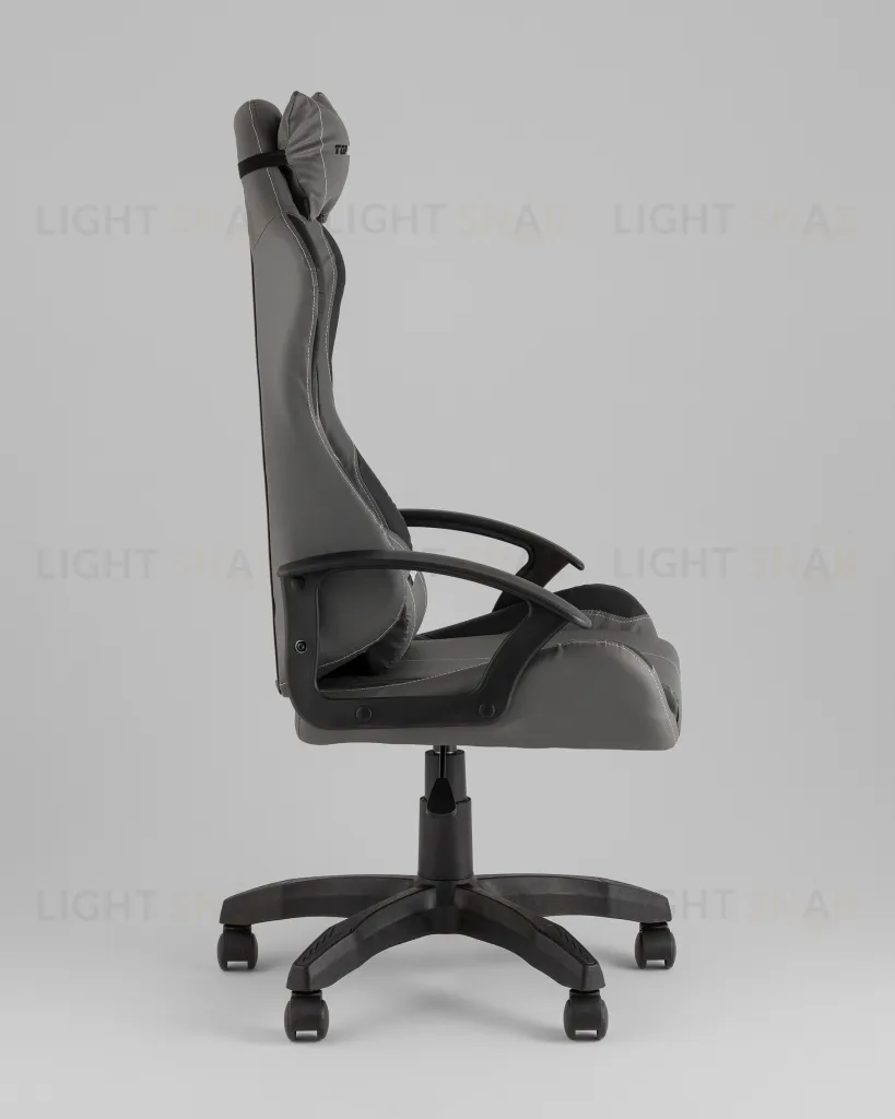 Кресло спортивное TopChairs Wyvern серо-черный УТ000039485