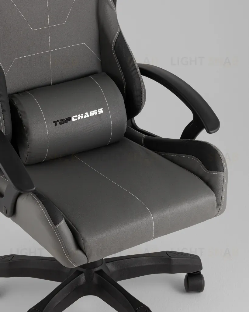 Кресло спортивное TopChairs Wyvern серо-черный УТ000039485