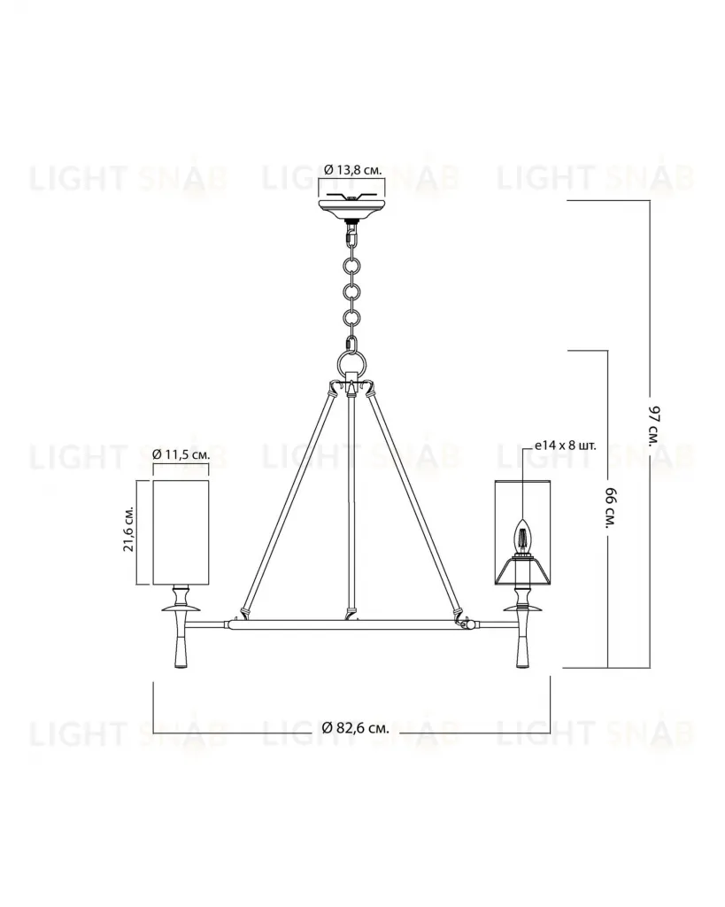 Серебряная люстра "Валенте" LHLCH310124XNP