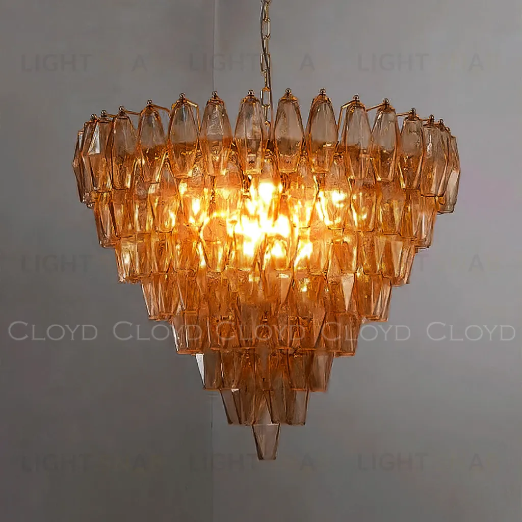  Люстра Cloyd CALCUTTA C9 / Ø60 см - латунь - янтарн.стекло (арт.11682)  11682