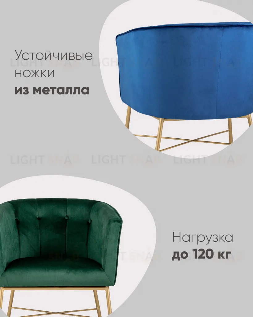 Кресло Шале велюр синий УТ000005600