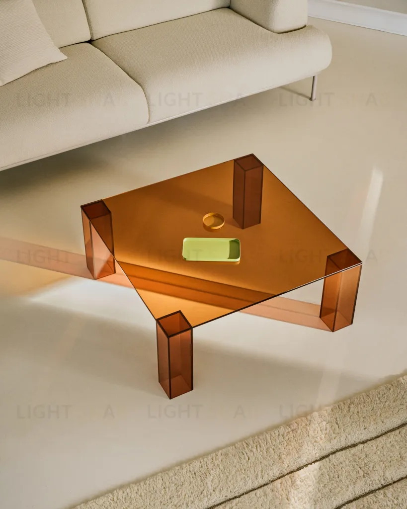 Журнальный столик Adularia из стекла коричневого цвета 85 x 85 205352