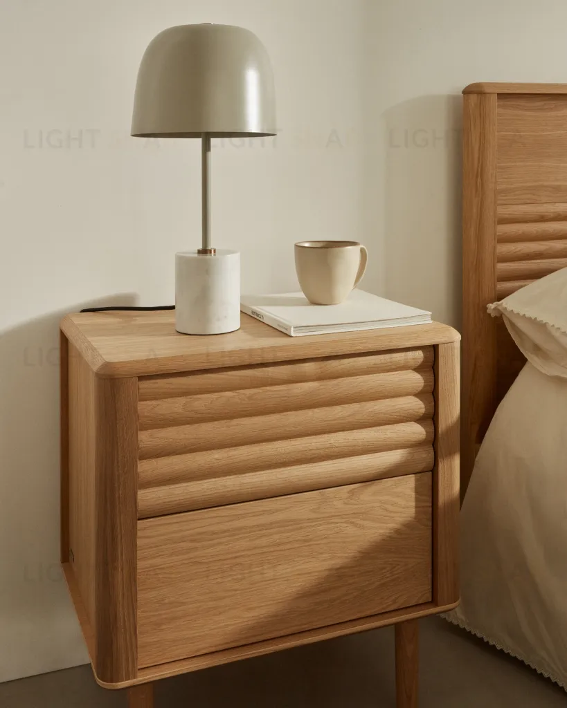 Lenon Тумбочка с 2 ящиками из шпона дуба 50 x 55 см 160929