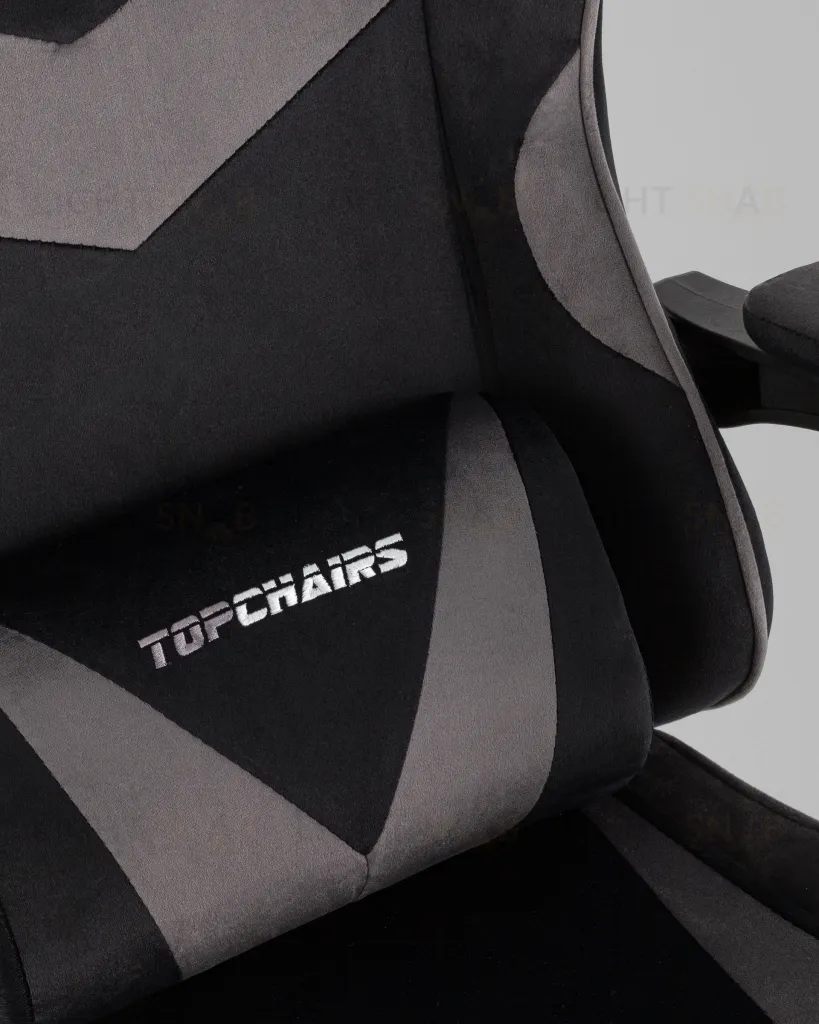 Кресло спортивное TopChairs MG-7019 велюр черно-серый УТ000042696