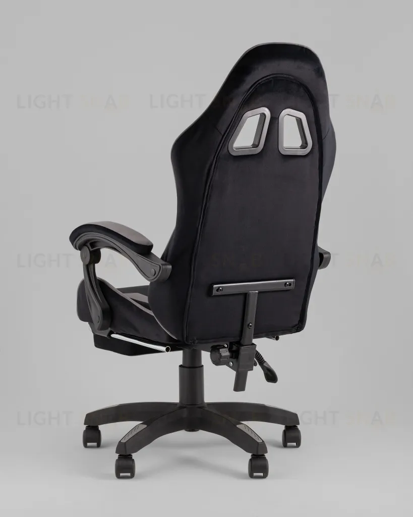 Кресло спортивное TopChairs MG-7019 велюр черно-серый УТ000042696