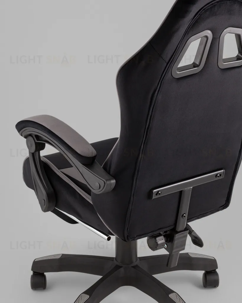 Кресло спортивное TopChairs MG-7019 велюр черно-серый УТ000042696