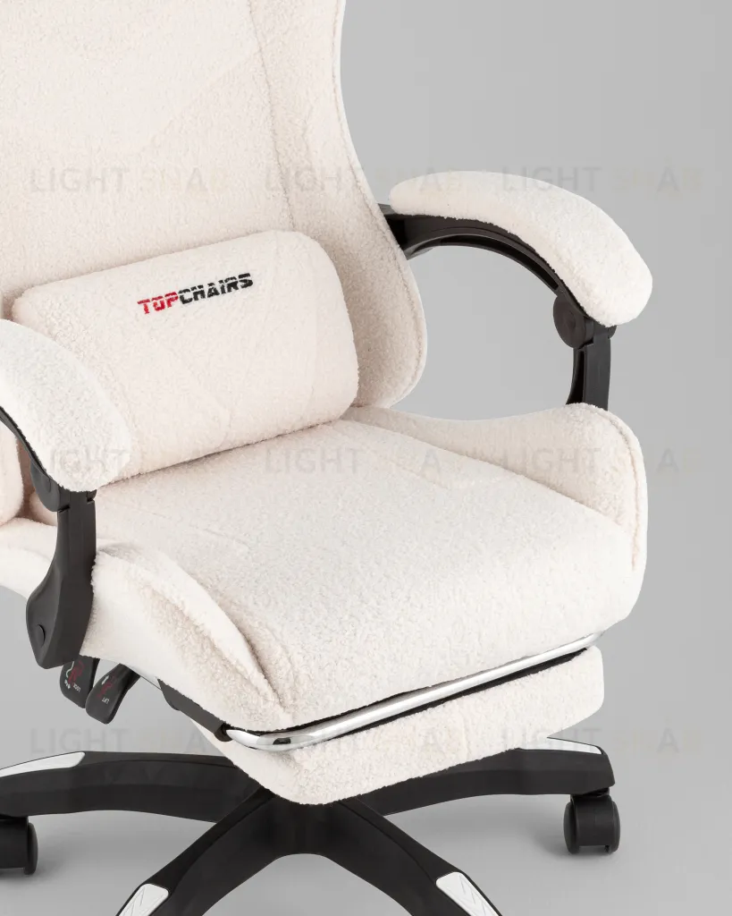 Кресло спортивное TopChairs MG-7019 букле белый УТ000042693