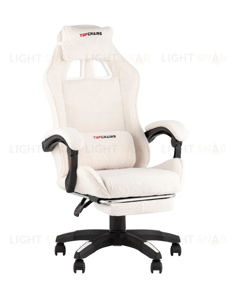 Кресло спортивное TopChairs MG-7019 букле белый УТ000042693