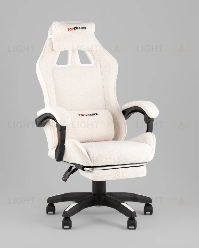 Кресло спортивное TopChairs MG-7019 букле белый УТ000042693