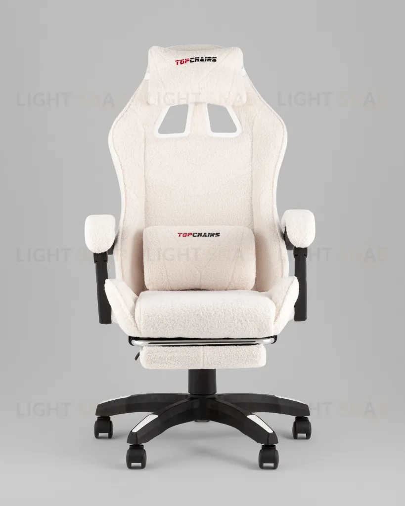 Кресло спортивное TopChairs MG-7019 букле белый УТ000042693