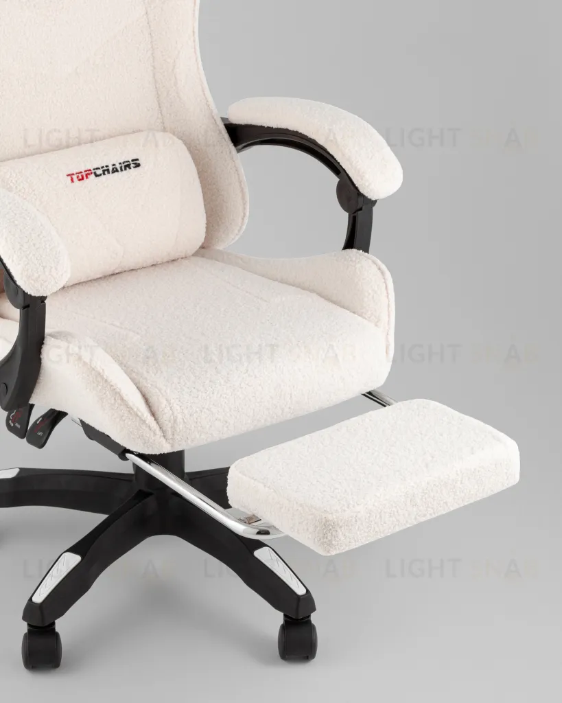 Кресло спортивное TopChairs MG-7019 букле белый УТ000042693