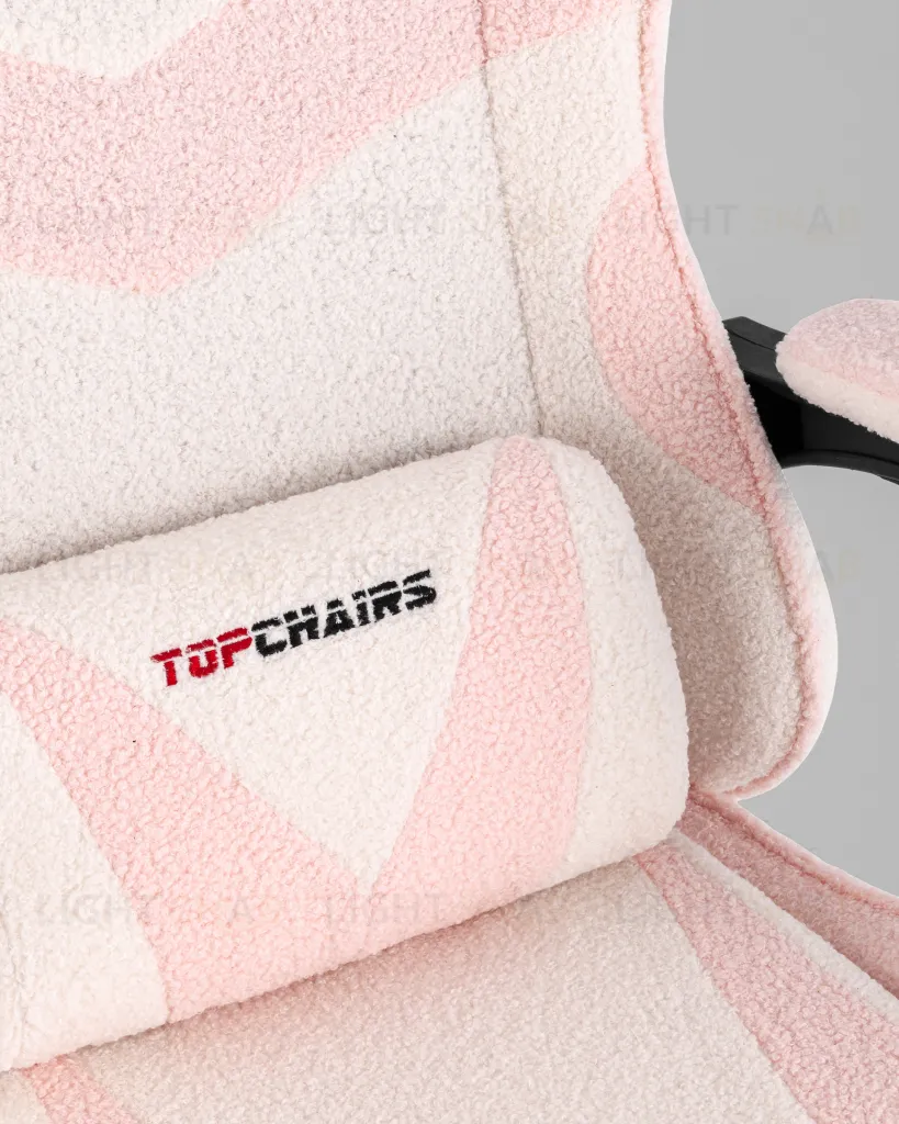 Кресло спортивное TopChairs MG-7019 букле бело-розовый УТ000042694