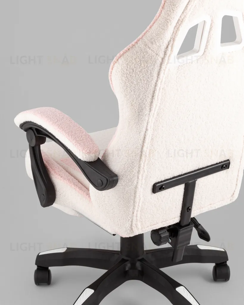Кресло спортивное TopChairs MG-7019 букле бело-розовый УТ000042694