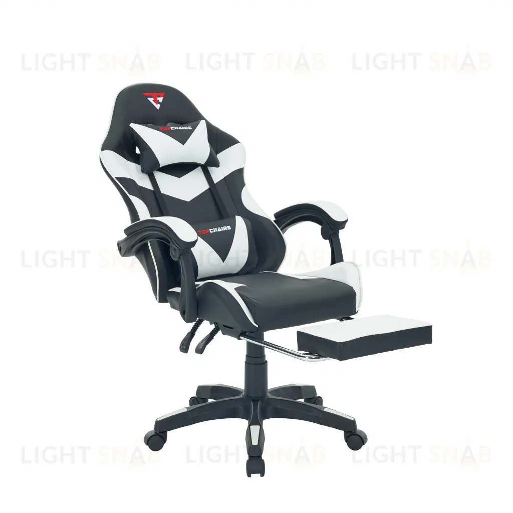 Кресло спортивное TopChairs MG-7019 черно-белый УТ000042692