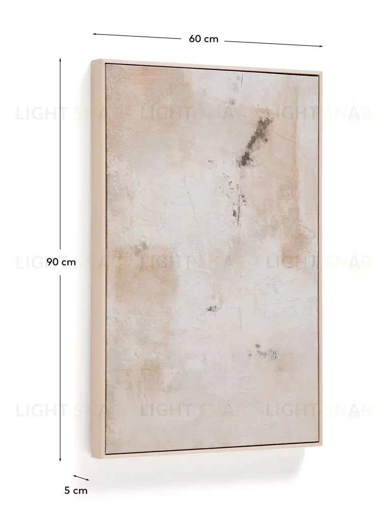 Абстрактная картина Selnar бежевая 60 x 90 см 424907