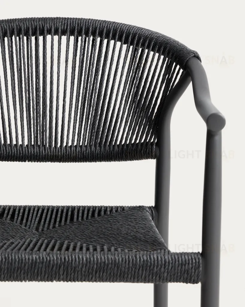 Уличный стул Livadia из серого алюминия и веревки 482289