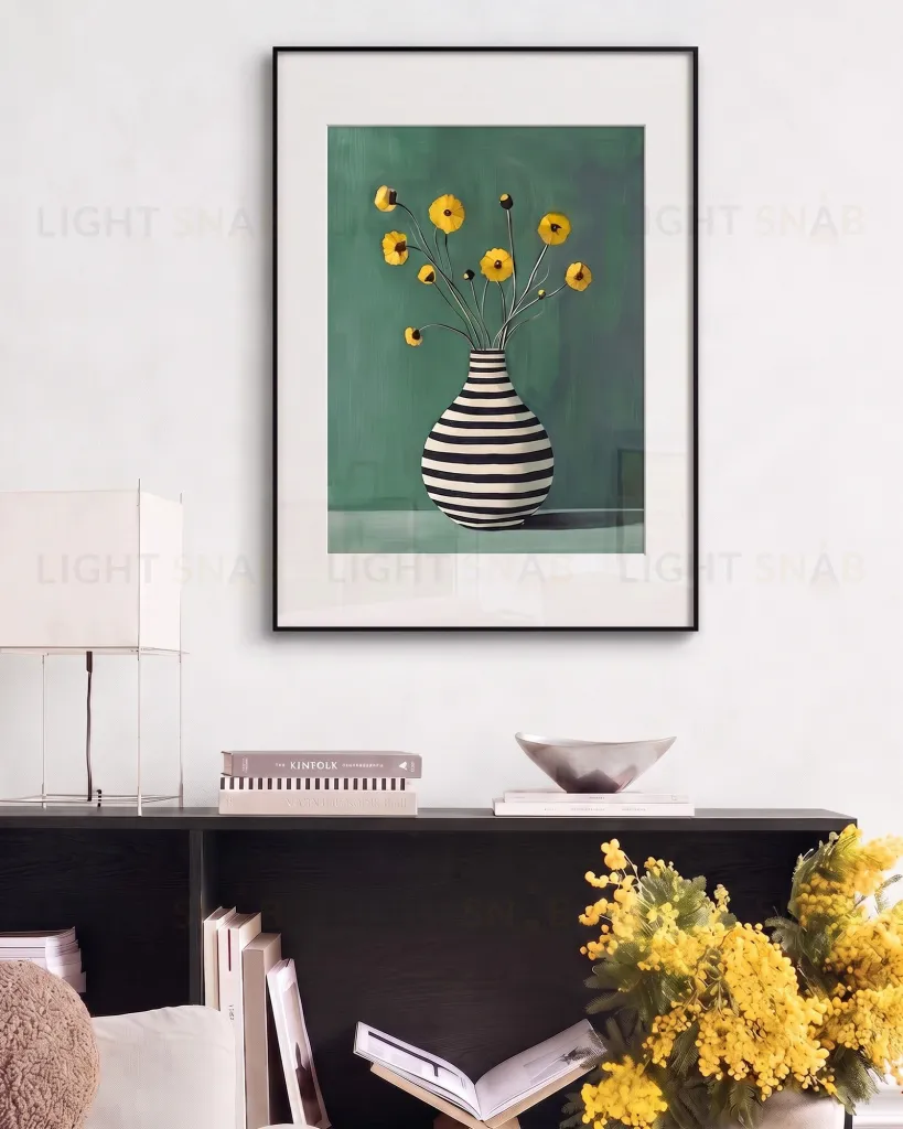 Постер Flowers &amp; striped vase DZ25072240