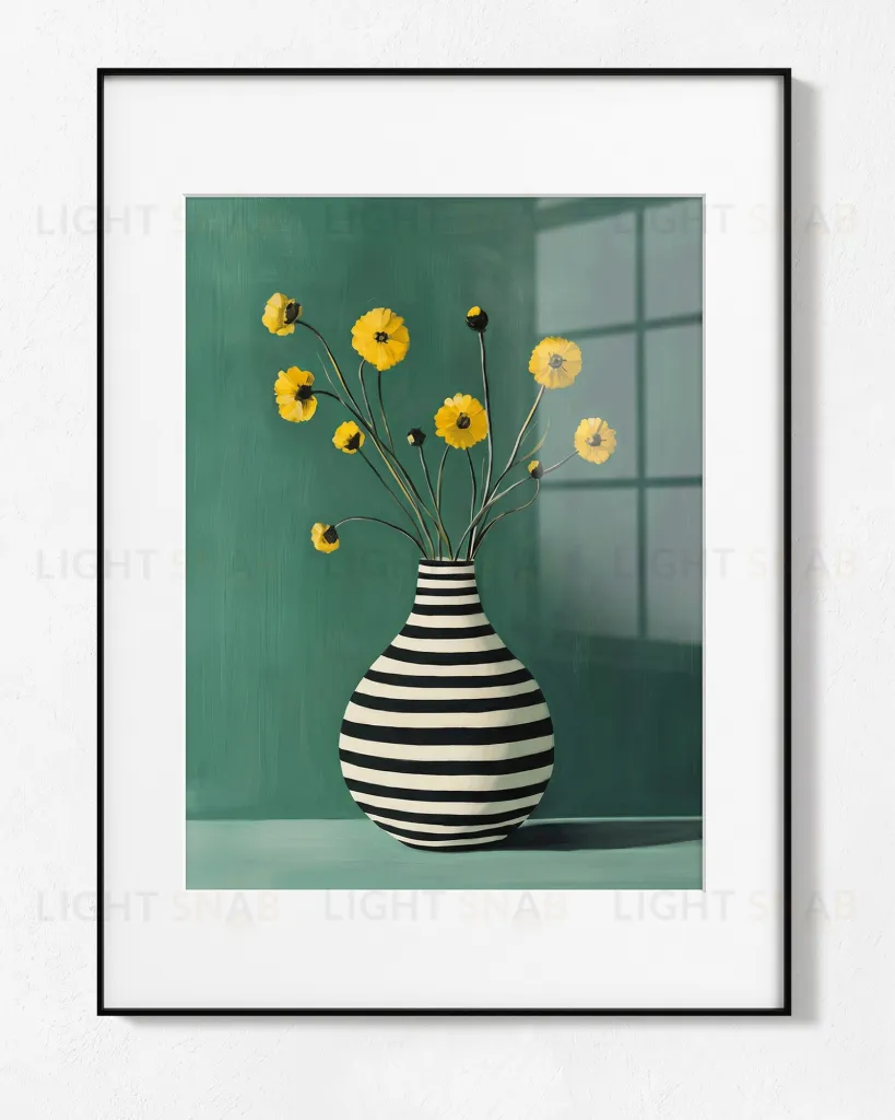 Постер Flowers &amp; striped vase DZ25072240