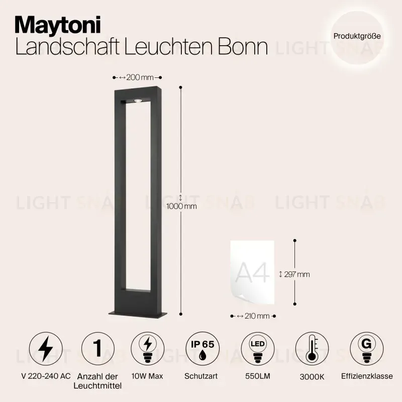 Садово-парковый светильник Maytoni O425FL-L10GF O425FL-L10GF