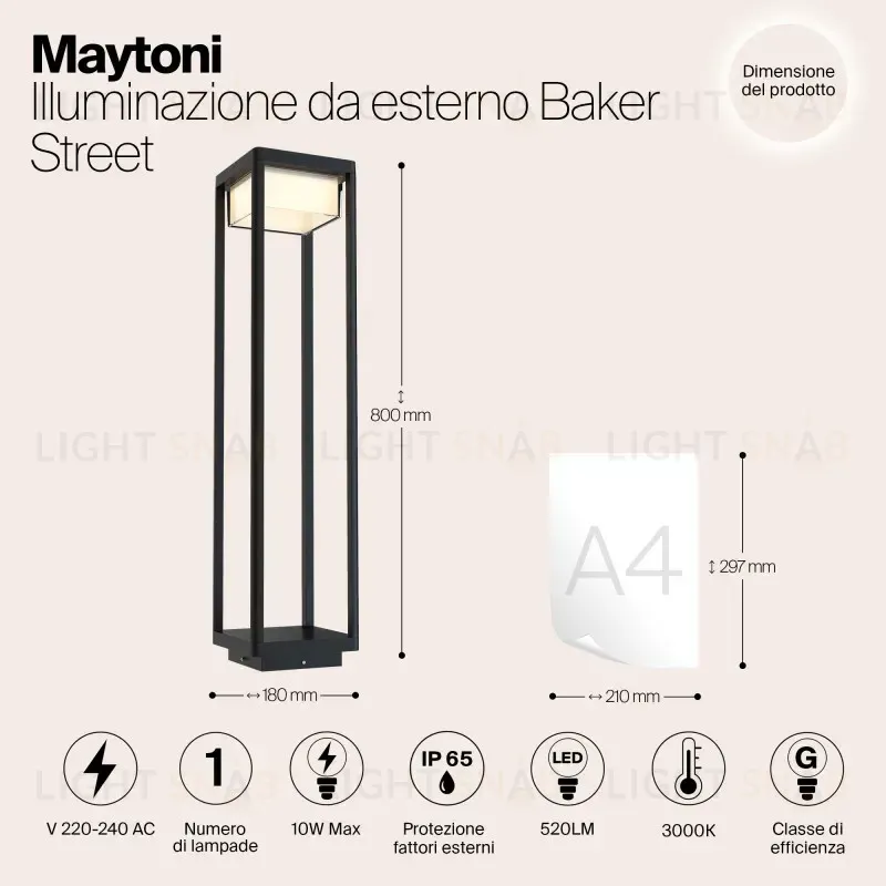 Садово-парковый светильник Maytoni O021FL-L10B3K O021FL-L10B3K