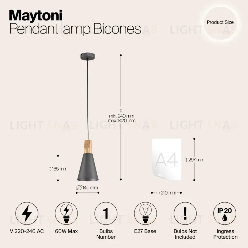 Подвесной светильник Maytoni P359-PL-140-C P359-PL-140-C
