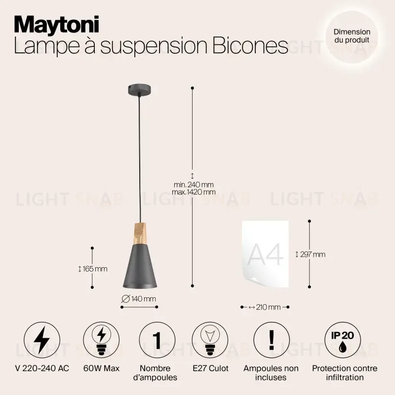 Подвесной светильник Maytoni P359-PL-140-C P359-PL-140-C