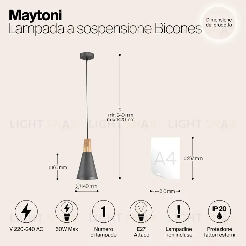 Подвесной светильник Maytoni P359-PL-140-C P359-PL-140-C
