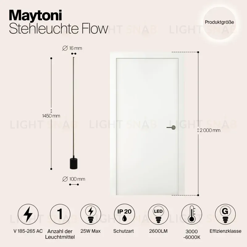 Торшер Maytoni MOD147FL-L20BK1 MOD147FL-L20BK1