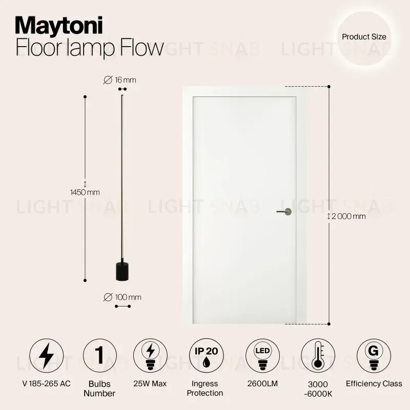 Торшер Maytoni MOD147FL-L20BK1 MOD147FL-L20BK1